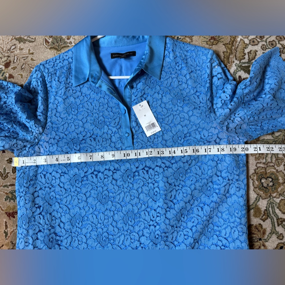 NWT Banana Republic Women Blue Lace Dress Size Medium - Picture 10 of 11